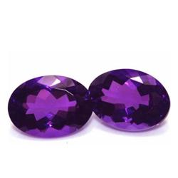 PAIR 13.02ct Beautiful Amethyst Oval Cut Gemstones