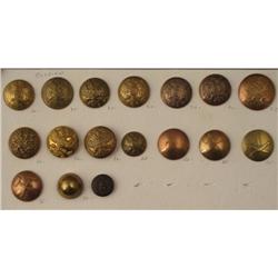 17 Antique Russian Military Buttons Collection -Rare