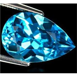 BEAUTIFUL PEAR SHAPED 4.35 ct. SWISS BLUE TOPAZ