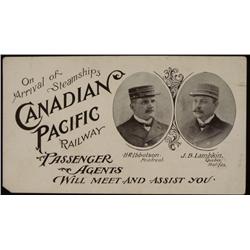 Canadian Pacific Railway Railroad Steamship Card