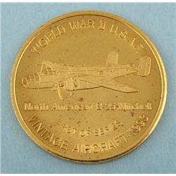 1993 Aviation Expo Medal WWII USAF B-25 Mitchell Plane