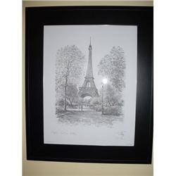 French print of Paris Eiffel Tower with frame
