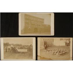 3 Antique Photos Hench & Dromgold Plow, Thresher Co.