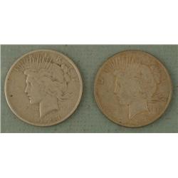 2 1923 Silver Peace Dollars
