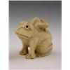 Image 1 : Carved Ivory Netukes early 20th c of a frog with a ba