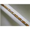 Image 1 : 14K White Gold Teardrop Citrine With Diamonds Bracelet