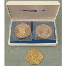 3 Israeli Six Day War Victory Medals Dayan, Rabin 1967