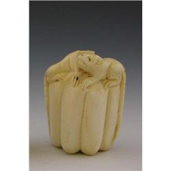 Signed Carved Ivory Netukes early 20th c of rats on a