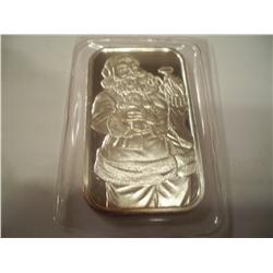 1 Troy Oz Pure 999 Silver "Santa" Bar