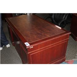 MAHOGANY WITH LEATHER INLAY EXECUTIVE DESK