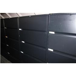 TEKNION BLACK 5 DRAWER LATERAL CABINET