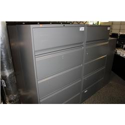 HERMAN MILLER DARK GREY 5 DRAWER LATERAL FILE