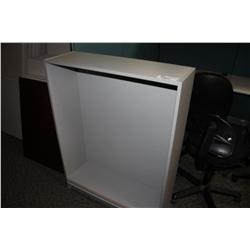 GREY BOOKSHELF & LARGE WHITE BOARD