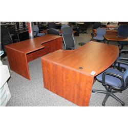 CHERRY CORNER DESK & CREDENZA SUITE (RIGHT HAND)