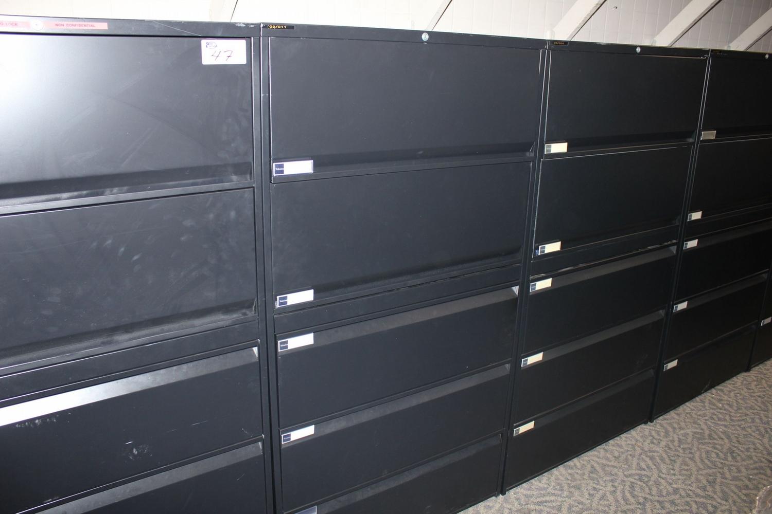 Teknion Black 5 Drawer Lateral File Cabinet