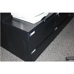 TEKNION BLACK 2 DRAWER LATERAL FILE CABINET