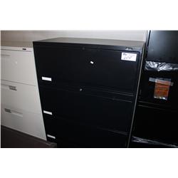 BLACK 4 DRAWER LATERAL FILE CABINET
