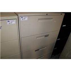 BEIGE 4 DRAWER LATERAL FILE CABINET