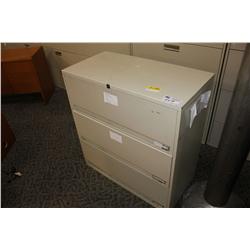 BEIGE 3 DRAWER LATERAL FILE CABINET