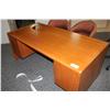 Image 1 : OAK EXECUTIVE DESK & CREDENZA SUITE