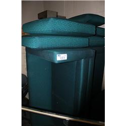 2 GREEN RECEPTION SOFAS