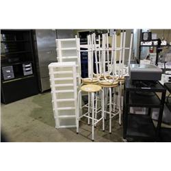 9 WHITE SPA STOOLS