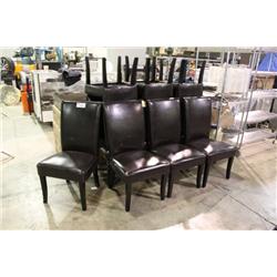 10 BROWN LEATHER RESTAURANT CHAIRS