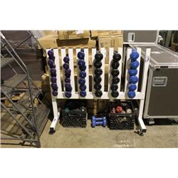 MOBILE WEIGHT RACK & WEIGHTS
