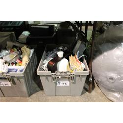 BIN OF ASSORTED HOUSEHOLD