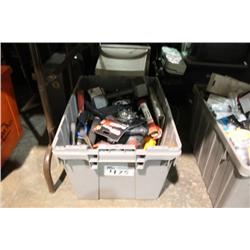BIN OF ASSORTED TOOLS