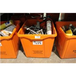 BIN OF ASSORTED TOOLS