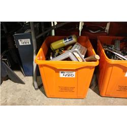 BIN OF ASSORTED TOOLS