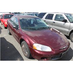 2002 RED CHRYSLER SEBRING LX 4DR SEDAN