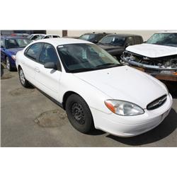 2000 WHITE FORD TAURUS LX 4DR SEDAN