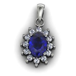Genuine 1.08 Ctw  Tanzanite (Zoisite) Pendant  14Kt  White Or Yellow  Gold