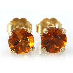 Genuine 2.10 ctw Orange Sapphire Stud Earring 14kt Yellow or White Gold 0.86g