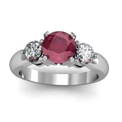 Genuine 1.75 ctw Ruby & Diamond Ring White or Yellow Gold 14kt 4.25g