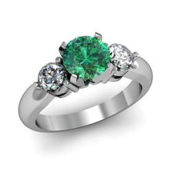 Genuine 1.50 ctw Emerald & Diamond White or Yellow Gold 10kt 4.25g