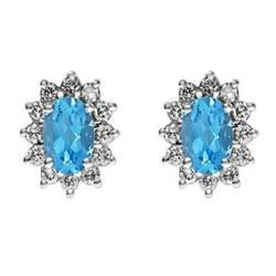 Genuine 2.60 ctwTopaz Earring 14kt Yellow or White Gold 2.1g