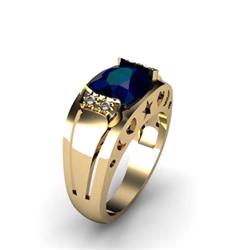 Genuine 2.80 ctw Sapphire & Diamond Ring White or Yellow Gold 10kt 5.3g