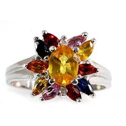 GenuineYellow Sapphire  1.2 ctw  Diamond Ring  14KT  4.84g  RS6.25