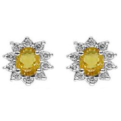 Genuine 1.2 ctwCitrine Earring 14kt Yellow or White Gold 1.9g