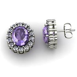 Genuine 3.24 ctw Tanzanite & Diamond Earring 14kt White or Yellow Gold 4.98g