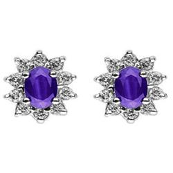 Genuine 1.20 ctw Amethyst Earring 14kt Yellow or White Gold 1.9g