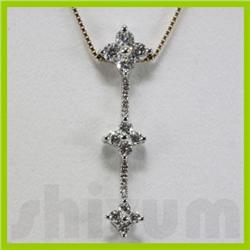 Genuine 0.6ctw Diamond Necklace 14k Gold 1.22g