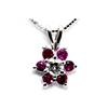 Image 1 : Genuine Ruby0.5Ctw Diamond Necklace14K