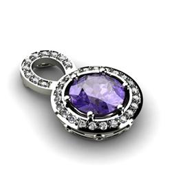 Genuine 3.0 Ctw Tanzanite (Zoisite) Pendant 14Kt White Or Yellow  Gold