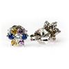 Image 2 : Genuine Multi Sapphire2.12Ctw Diamond Earring 14K