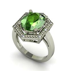 Genuine 5.33 ctwTourmaline & Diamond Ring White or Yellow Gold 10kt 4.3g