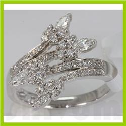 Genuine 0.72 ctw Diamond Ring 14K White Gold